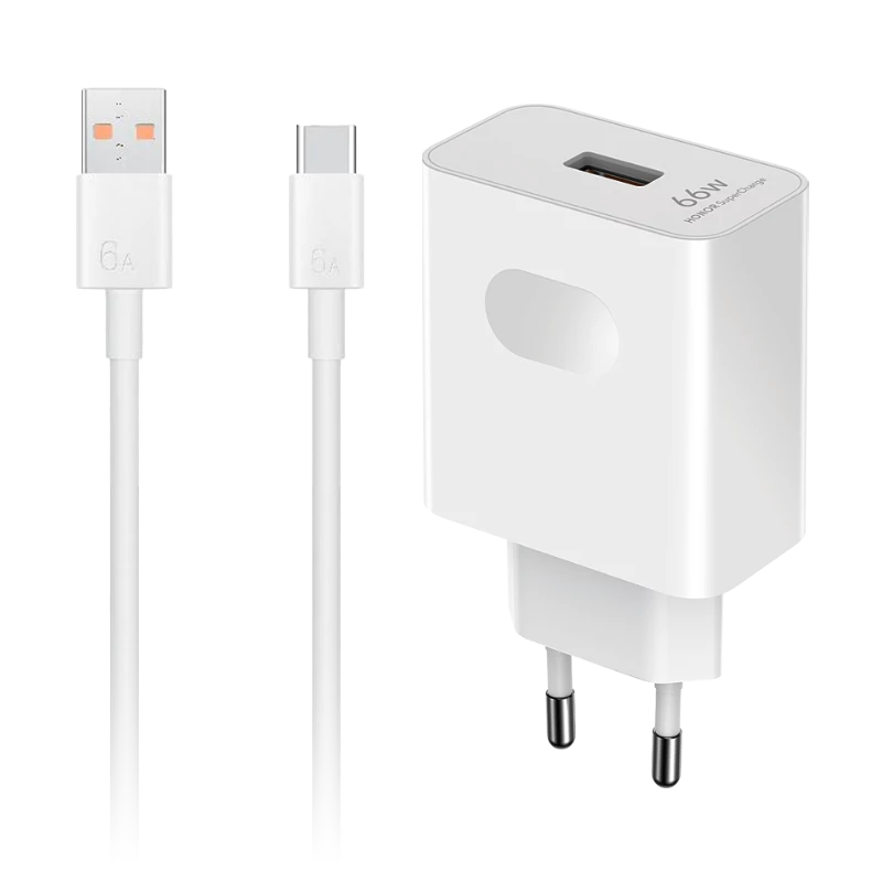 Pack Chargeur Rapide + Câble USB-C 1m Blanc - Compatible Honor 200 Lite / Pro / Magic 6 Pro