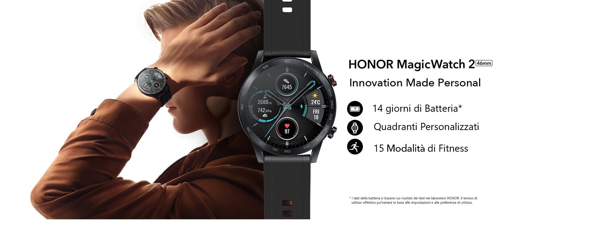 HONOR MagicWatch 2 46mm: 14 Giorni di Durata Batteria. Quadranti Personalizzati. 15 Modalità di Fitness Basate Su Obiettivi