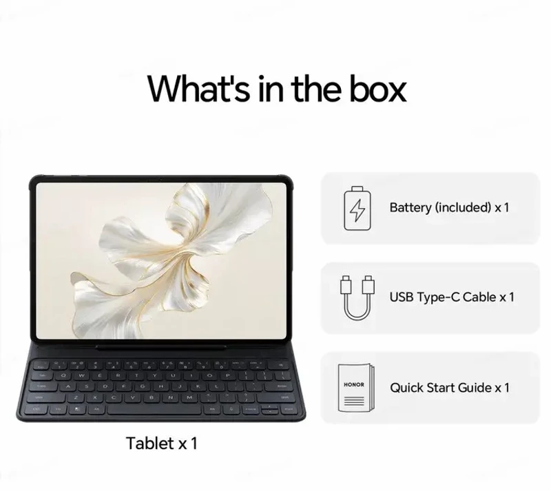This is a product specification list image of the HONOR Pad 9 inbox Keyboard.-3